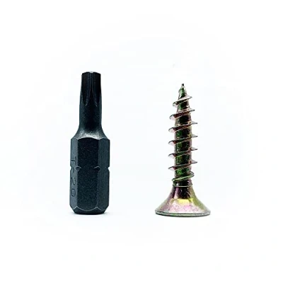 Image de DOJA Barcelona Vis a Bois 100 Autoforeuse 4x20 mm + 1 Embout Torx T20 Tete Fraisée en Acier Galvanisé d&#039;Assemblage Autotaraudeuses Autoperceuses