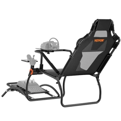 Image de Support de Volant Course Compact Cockpit Simulateur Conduite Acier Pliable VEVOR pour Logitech G923/G920/G29