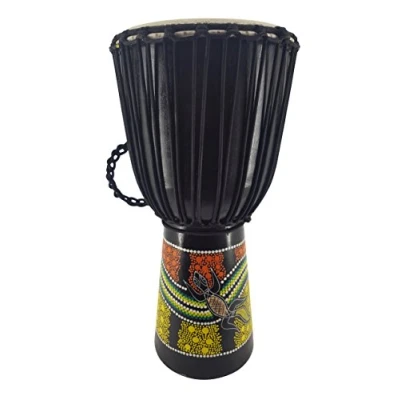Image de 20cm Djembe Bongo Drum Tambour pour les petits enfants peint à la main avec des motifs colorés (petits 2 3 ans)