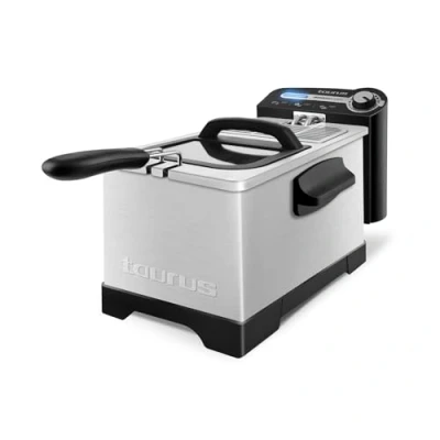 Image de Taurus Professional 3 Plus Friteuse électrique 2100W, 3L, Position égouttage huile, pour 4 à 5 portions, Température réglable, Système de filtrage Inox