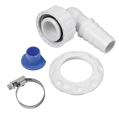 Image de Xavax Douille de Raccord (pour Siphons Intégration dans mur sans Ouverture Nettoyage, pour Lave linge et vaisselle, 90 degrés, Tuyau 20 23 mm) Blanc/Bleu