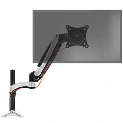 Image de Support écran PC pour bureau à pince Duronic DM651X2 Réglable Noir et argenté