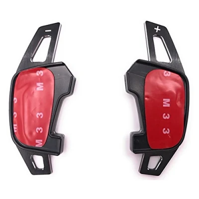 Image de H Customs Bascule Shift Paddle Extension Palettes de Commande Alu Noir compatible avec Golf 7 MK7 seulement Gti R GTD Polo 18
