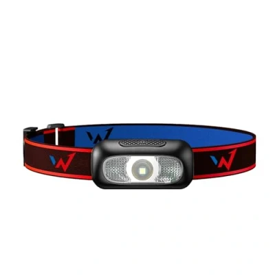 Image de W WONDER FULL ENERGY Lampe frontale 110 lumens, IP44, 5 modes d&#039;éclairage, inclinaison réglable jusqu&#039;à 45, rechargeable. Parfaite pour toutes les activités de nuit.