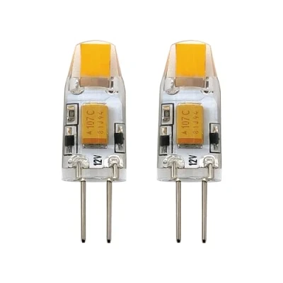 Image de Eglo Lot de 2 ampoules à broche LED G4, lampes crayon dimmables, 1,2 watts chacune (équivalent 11 watts), 12V, 100 lumens, blanc chaud, 2700 Kelvin, Ø 1 cm