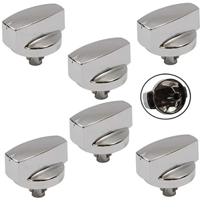 Image de Véritable Belling 444445412 444445413 1000DF interrupteur de commande fonction du bouton four (argent/chrome, Pack 6)