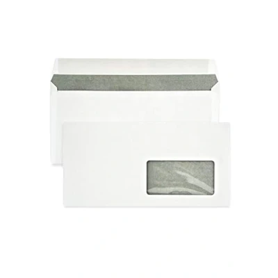 Image de Netuno 1000 enveloppes blanches avec fenêtre à droite DL 110 x 220 mm 80g d&#039;affaires lettres longues pour impression intérieure grise