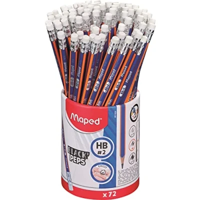 Image de Maped 72 crayons graphites HB Navy Green embout gomme Avec 40,9% de matières recyclées et 16,5% d’origine naturelle Pot 100% recyclable
