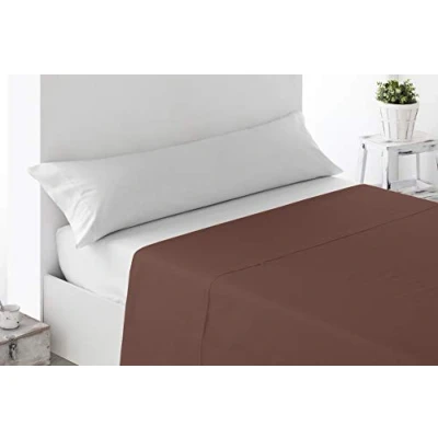 Image de Miracle Home Drap housse en coton 50 % polyester doux et confortable Chocolat 150 cm