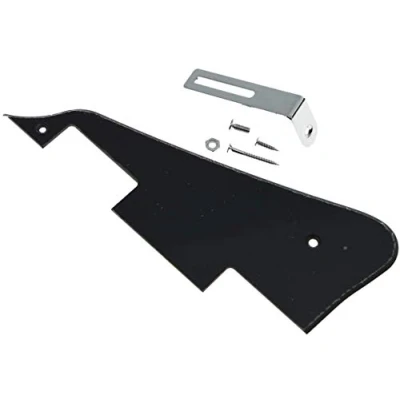 Image de Dopro Pickguard noir 1 épaisseur LP avec support chromé pour guitare Epiphone Les Paul