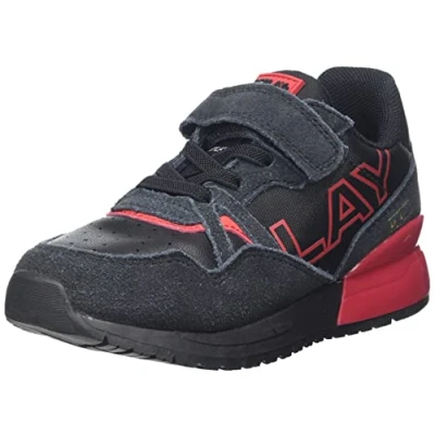 Image de Replay Shoot Jr Baskets élastiques pour garçon, 178 Noir/Rouge, 37 EU