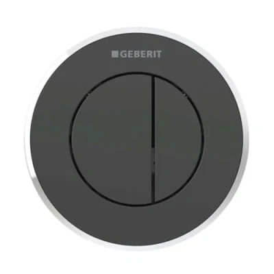 Image de Geberit 116,055.KM.1 Poussoir pneumatique à distance 10 fixé pour chasse double Noir/Chrome Brillant/Noir