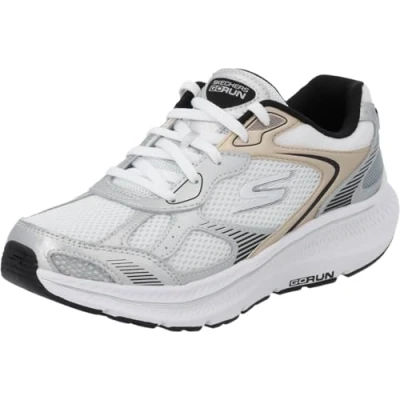 Image de Skechers GO RUN Consistent 2.0 Baskets basses, Femme, Taille: 36.5, White/silver Cuir et textile