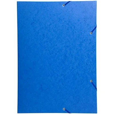 Image de Chemise à élastique Format A3 3 rabats, carte lustrée, coloris bleu Lot de 5