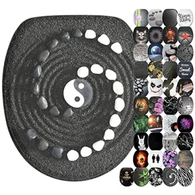 Image de Abattant wc frein de chute soft close Grande sélection abattants noirs Finition haute qualité (Yin Yang)