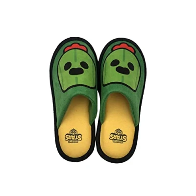 Image de CYPBRANDS Zp 0142 bw Brawl Stars CyP Brands Chaussons Ouverts, Design Spike, Doux, Taille 42/43, Vert et Jaune, Produit Officiel, Mixte