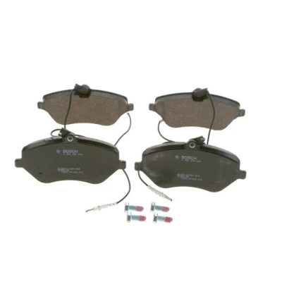 Image de BOSCH 0 986 494 098 Jeu de plaquettes frein Low Metallic avec palpeur d&#039;usure intégré tôle anti bruit, vis/boulons accessoires