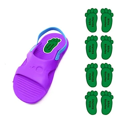 Image de Haberdashery Online 8 paires d&#039;étiquettes adhésives pour chaussures, avec une forme de pied 21 x 37,5 mm. Modèle: 4. Vert
