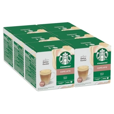 Image de STARBUCKS Caffè Latte by Nescafé Dolce Gusto, Capsules de Café 6 x 12 (72 Capsules)