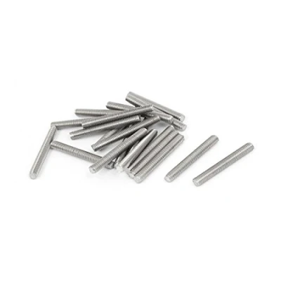 Image de Sourcingmap® M3 x 25 mm 0,5 Pas Entièrement en acier inoxydable 304 tiges filetées Argenté Lot de 20