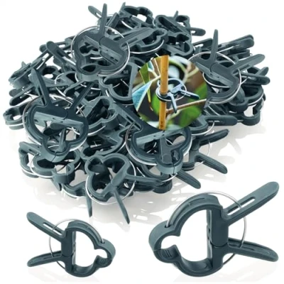 Image de COM FOUR® 60x Pinces à Plantes Aides l&#039;escalade pour Fixer Les en 2 Tailles Cages Treillis Tomates Clips Vertes (060 pièces mélanger)