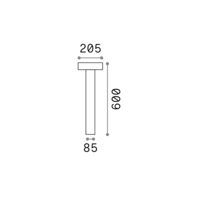 Image de Ideallux Ideal Lux borne lumineuse Tesla anthracite, aluminium, hauteur 60 cm
