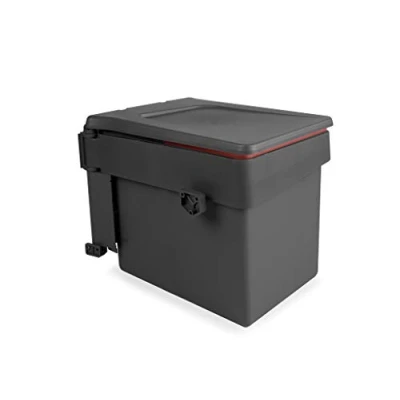 Image de Emuca Poubelles de Porte Meuble, Compartiment déchets, conteneur 15L avec Couvercle Automatique et Fixation à la