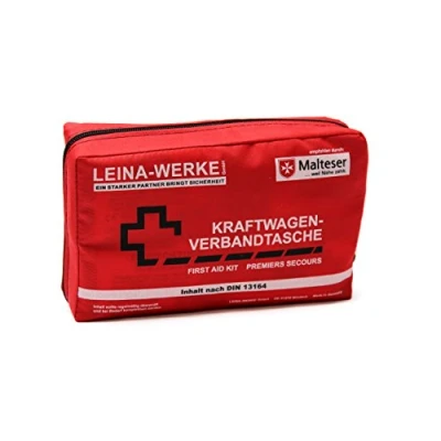 Image de Leina 13164 Trousse de Secours Compacte pour Véhicule sans Velcro, Rouge/Noir/Blanc