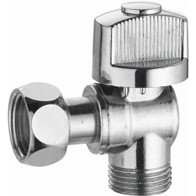 Image de Robinet WC Quart de Tour Equerre Laiton Nickelé Mâle Femelle Ecrou Tournant 12x17 (3/8) NOYON &amp; THIEBAULT