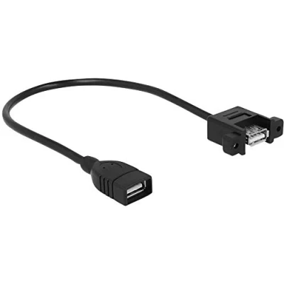Image de DeLOCK Inverseur de connexion USB (F) pour 25 cm vis moletées noir