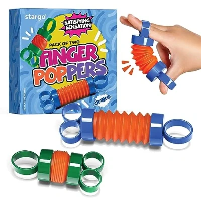 Image de Finger Poppers Fidget Toy Jouet pour Enfants Tubes Exercices des Mains Pop Mini Toys Jeu Sensoriel Filles et Garçons Renforce Les Doigts Maintient l&#039;Occupation Lot de 2