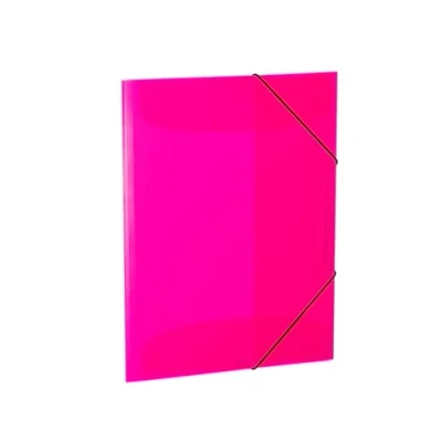 Image de HERMA 19698 porte documents A3 rose fluo translucide en plastique robuste, lavable et durable, organiseur avec rabats intérieurs bande élastique, pour enfants, garçons filles