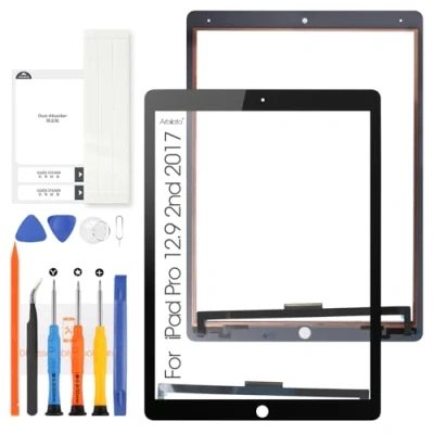 Image de Arbilato pour iPad Pro 12.9 2017 2nd 2 Écran Tactile Remplacement A1671 A1670 Digitizer Capteur avec Kits de réparation (Pas LCD) (Noir)