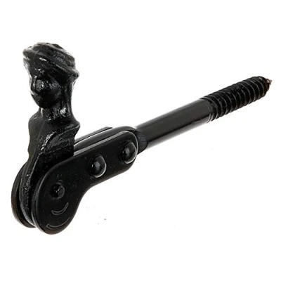Image de Alberts 307103 Arrêt de volet tête bergère à visser ou sceller laquée noire 126,5 mm