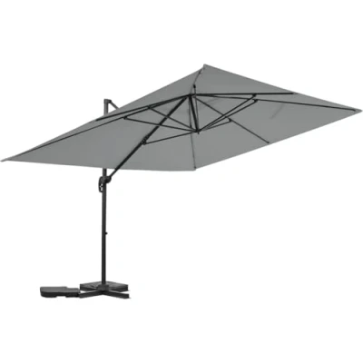 Image de Parasol jardin déporté en aluminium &quot;Sky 4&quot; 3 x 4 m Gris
