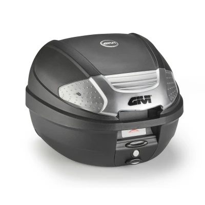 Image de GIVI Coffre 30 l Noir gaufré avec catadioptres fumés, plaque et kit universel, fermeture Micro 2 (Noir Tech)