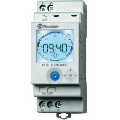 Image de Horloge Digitale programmes journalier/hebdomadaire Finder 12.51.8.230.0000 N/A 1 pc(s) Blanc
