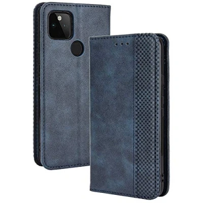Image de TANYO Housse Folio en Cuir pour Google Pixel 4A 5G (Not for 4G Version) Coque, Premium PU/TPU Flip Étui Portefeuille avec Fentes Cartes, Pochette Protector Etui Case Cover Bleu