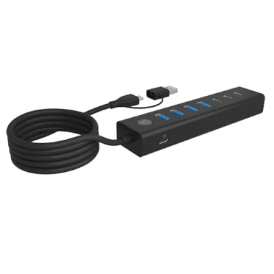 Image de ICY BOX IB HUB1737 C3 USB 3.2 Gen 1 (3.1 1) Type C 5000 Mbit/s Noir Neuf
