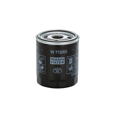Image de MANN FILTER W 712/65 Filtre à huile 3/4 16 UNF 1B avec un clapet de non retour vissé