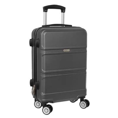 Image de safta Chariot de Cabine 20&quot;, Valise à roulettes, Cadenas sécurité, légère, 34,5 x 20 55 cm, Gris foncé, Estándar, décontracté