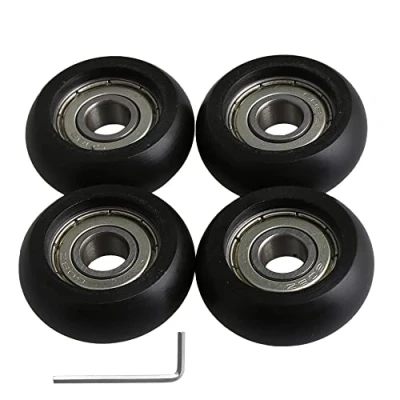 Image de BQLZR 8 x 32 12 mm Noir Plastique roulement en acier à billes Guide Poulie Rouleau ronde de roue jusqu&#039;à 191 kg pour porte fenêtre Lot 4