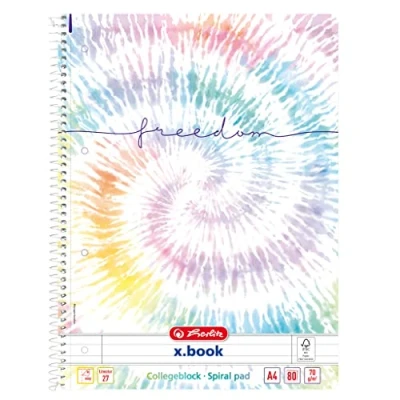 Image de herlitz Batic Freedom Bloc de notes à spirales ligné Format 27 A4 80 feuilles