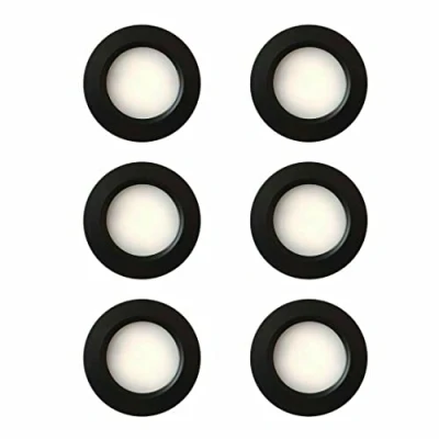 Image de MARVIX Lot de 6 spots LED noirs 12 V 24 à intensité variable pour camping car, caravane, car et bateau (blanc froid, 000 K)