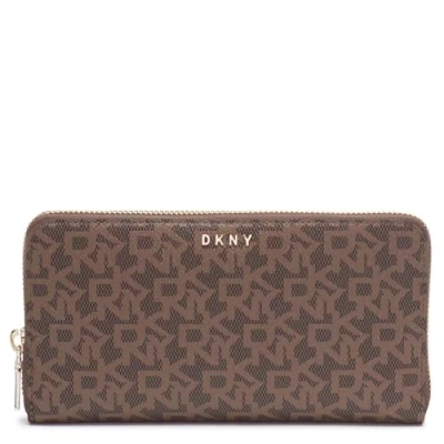 Image de DKNY Bryant New Zip Arou, Portefeuille à Deux Volets aux Femmes, Mocha/Caramel, One Size