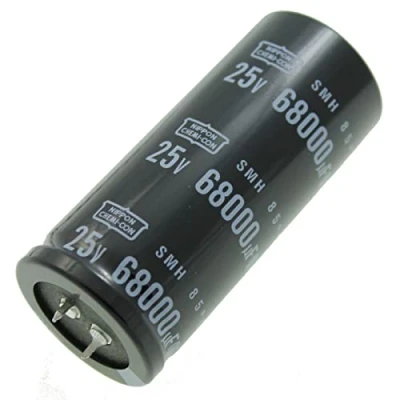 Image de Condensateur Elko radial 68000µF 25V électrolytique Snap In jusqu&#039;à 85C 68000uF Electrolytic Capacitor from United Chemi Con