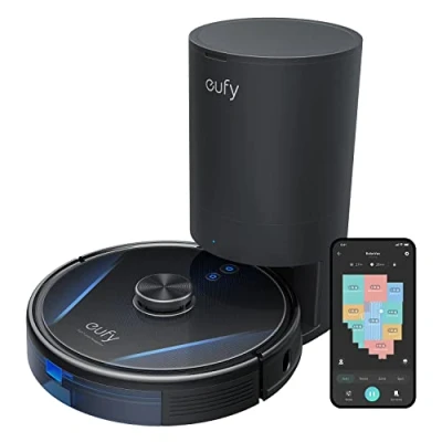 Image de eufy Aspirateur Robot Laveur LR30 Hybrid+, Auto vidage, Capacité de 60 Jours, Navigation Laser iPath, Puissance 3 000 Pa, Cartographie Multi étages, Compatible Alexa
