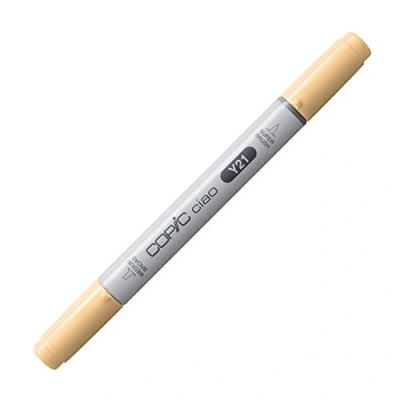 Image de COPIC Ciao Y21, Buttercup Yellow, Twin Marker avec une pointe de largeur moyenne et Brush