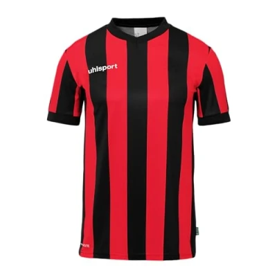 Image de uhlsport Stripe 2.0 Kurzarm Maillot Enfant, Noir/Rouge, 140 cm