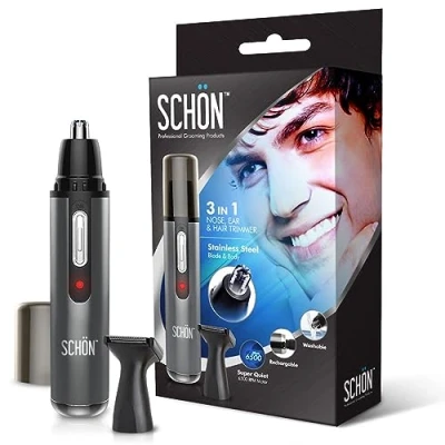Image de Schon Tondeuse pour nez rechargeable en acier inoxydable